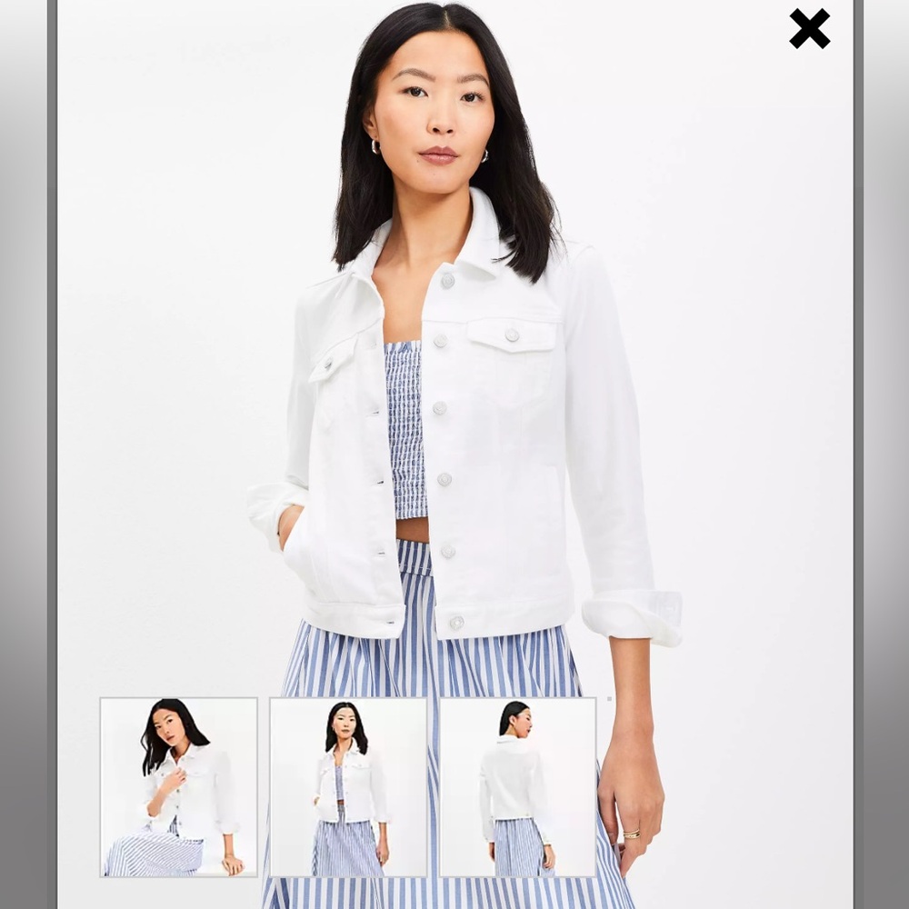 LOFT White Denim Jacket NWT